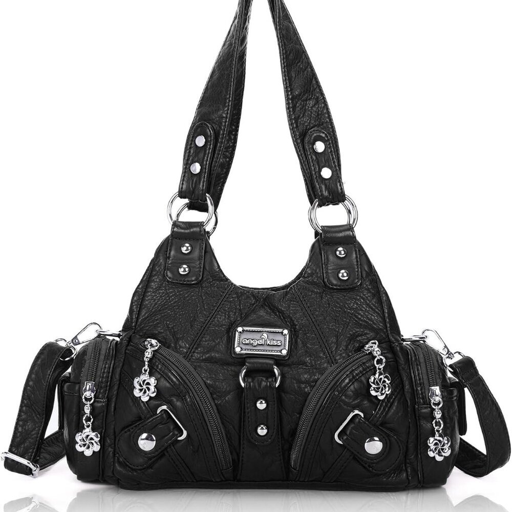 Purses for Women Small Hobo Shoulder Bags Vagen Leather Multi-Pocket Tote Bag wi